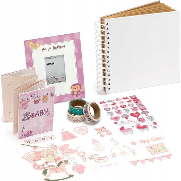 Fujifilm Instax collection 1-st birthday Pink (frame, album, stickers and decor.tape )
