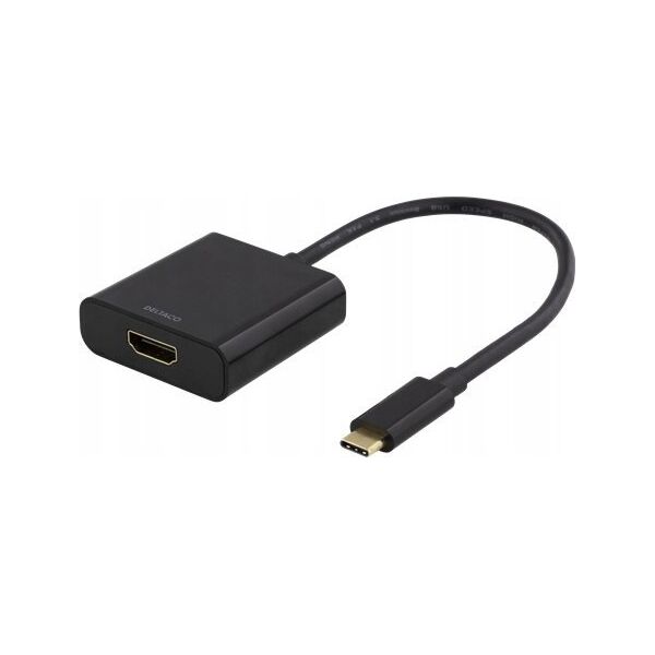 Adapter AV Deltaco Adapteriai DELTACO USB-C į HDMI, 4096x2160 30Hz, juodas / USBC-HDMI8