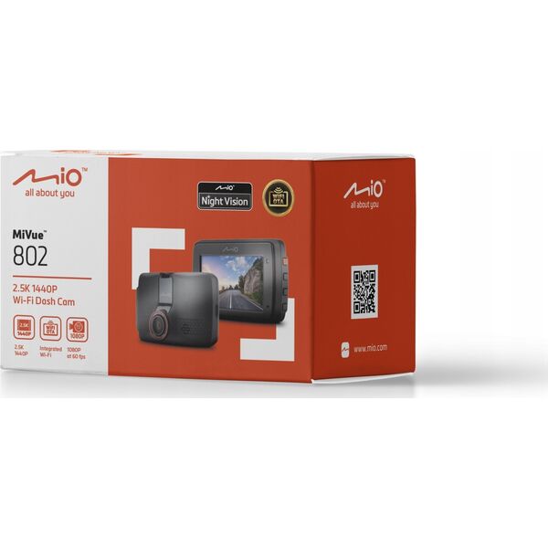 Mio Mio MiVue 802 Quad HD Wi-Fi Bateria, USB Czarny
