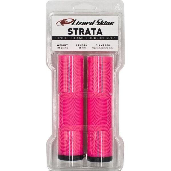 Lizard Skins Chwyty Lizardskins Strata Single sided Lock-on, 135 x 32,25 mm, neonowy róż