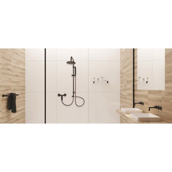 Bateria prysznicowa Invena Invena bateria natryskowa Siros czarna BN-90-004