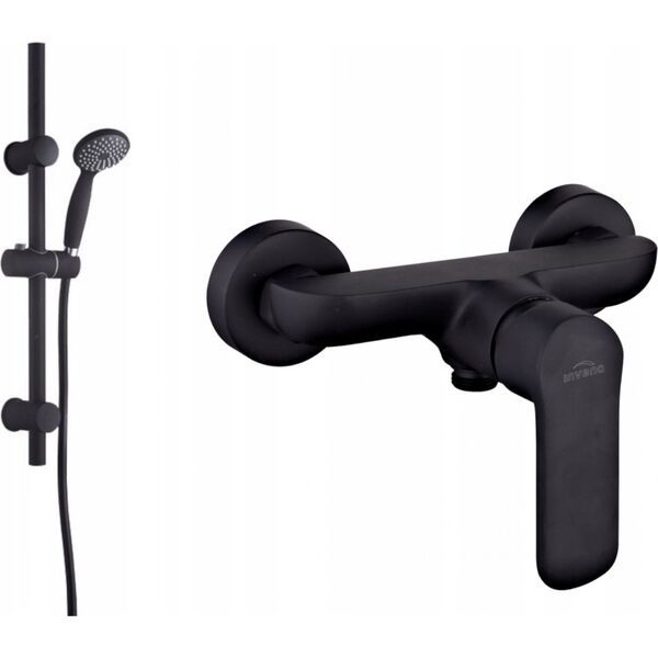 Bateria prysznicowa Invena Invena bateria natryskowa Siros czarna BN-90-004