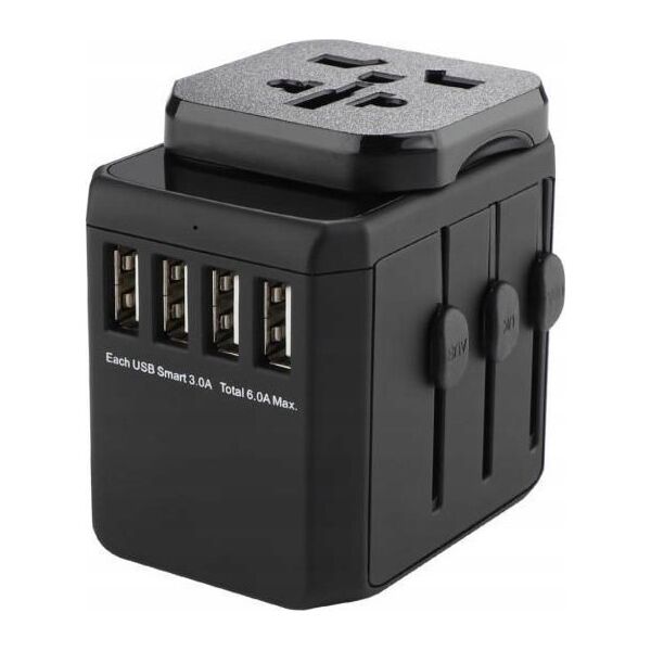 MicroConnect Microconnect MC-TRAVELADAPTER2 elektryczny wtyk zasilający Czarny