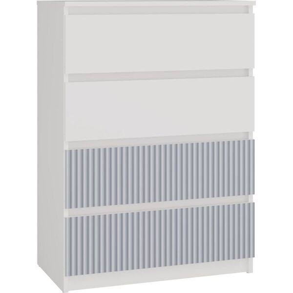 Topeshop Komoda z 4 szufladami, Malwa, 70x40x97 cm, biały, niebieski