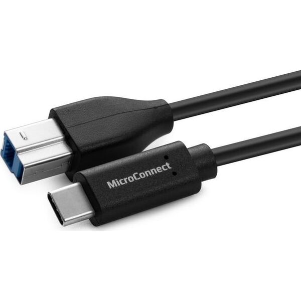 Kabel USB MicroConnect USB-C - USB-B 1.8 m Czarny (USB3.1CB2)