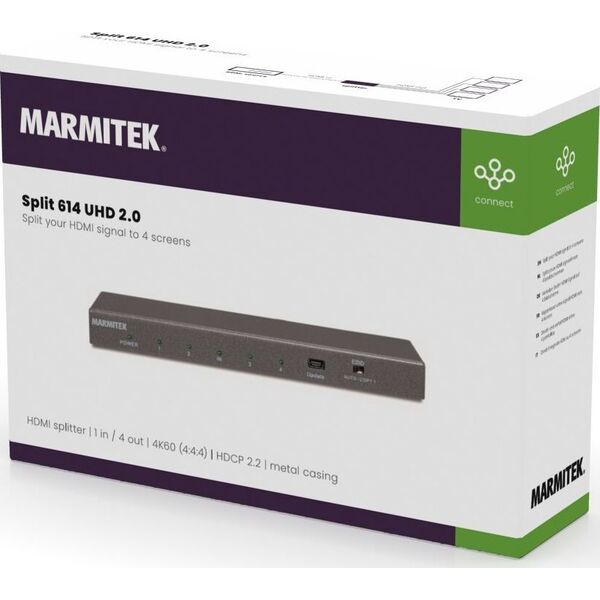 Marmitek Marmitek Split 614 UHD 2.0 HDMI Splitter 1 in/4 out