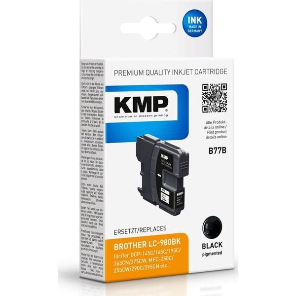 Tusz KMP KMP B77B ink cartridge black compatible w. Brother LC-980 BK