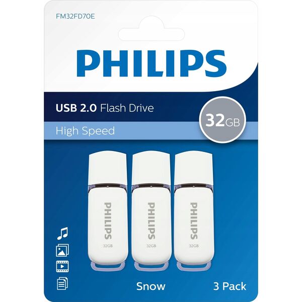 Pendrive Philips Philips USB 2.0 3-Pack      32GB Snow Edition Shadow Grey
