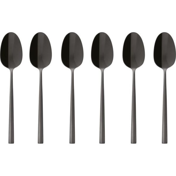 Sambonet Sambonet Rock PVD 6 Espresso Spoons Moka Nero Lucido