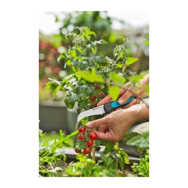 Gardena Gardena Harvesting Knife VeggieCut (grey/turquoise, incl. belt holster with integrated sharpening stone)