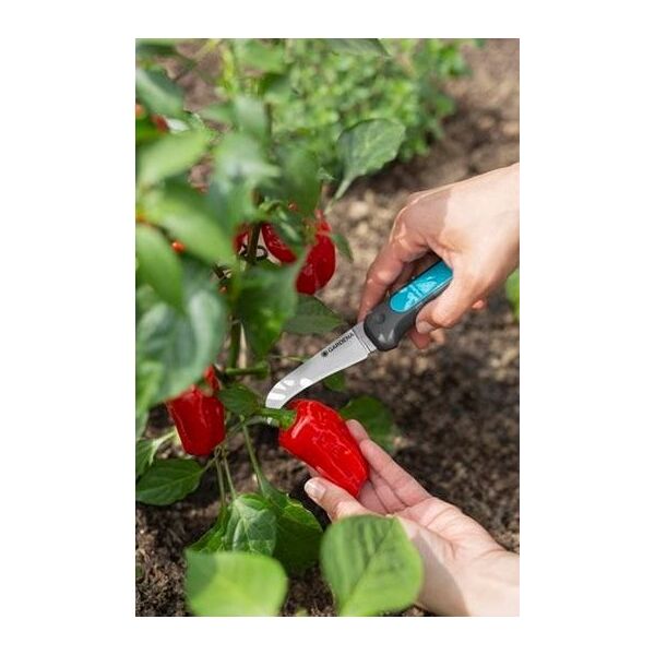 Gardena Gardena Harvesting Knife VeggieCut (grey/turquoise, incl. belt holster with integrated sharpening stone)