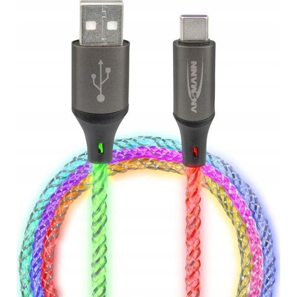 Kabel USB Ansmann Ansmann USB-A / USB-C Cable with LED Lighting 100cm 1700-0158