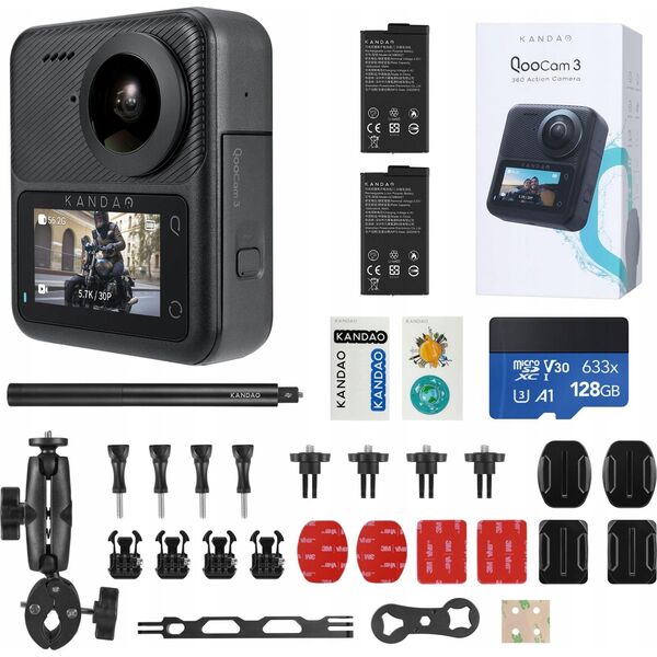 Kamera kandao Kandao QooCam 3 360° Action Camera - Motorcycle Combo