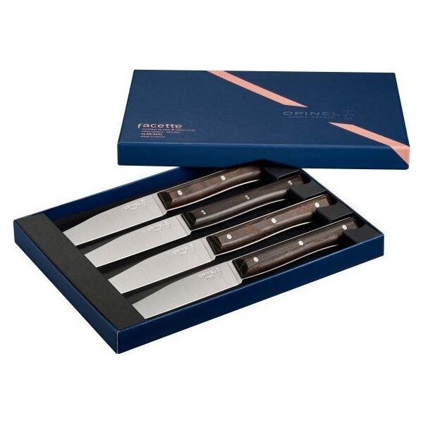 Opinel Opinel Table Knives Facette Set of 4  Dark Ash