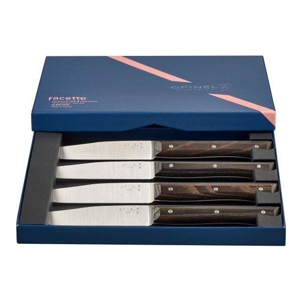 Opinel Opinel Table Knives Facette Set of 4  Dark Ash