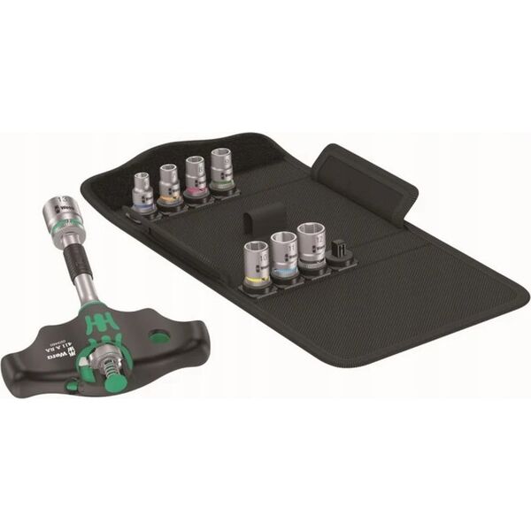 Wera Wera Kraftform Kompakt 400 RA Set 2, with ratchet function, socket wrench (black/green, 1/4, 9 pieces, with ball lock)