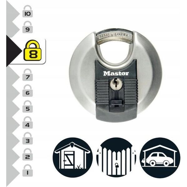 MasterLock Master Lock Padlock 2-Disc Stainless Steel (70mm) M40E