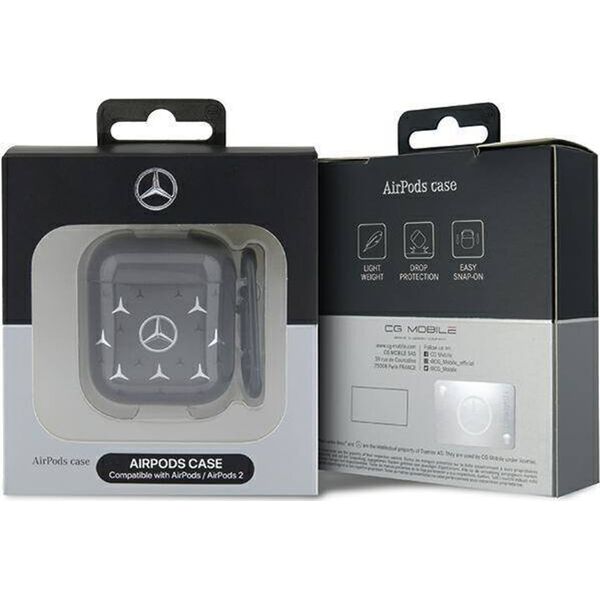 Mercedes Mercedes Large Star Pattern - Etui AirPods 1/2 gen (czarny)