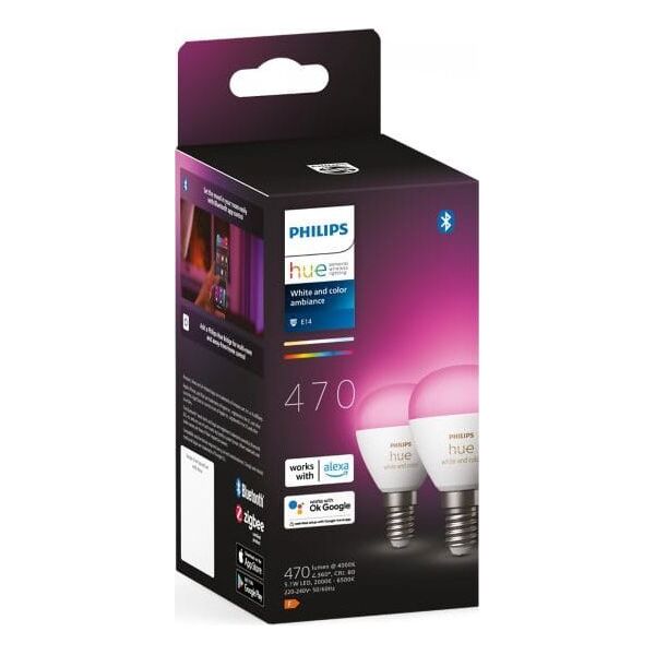 Philips Philips Hue LED Luster E14 2pack 5,1W 470lm White Color Amb. BT