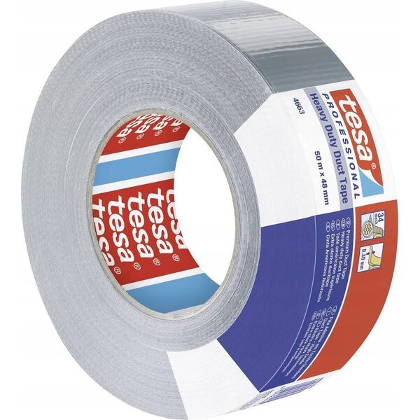 Tesa Tesa Duct Tape 50m x 48mm Heavy Duty Prof. silver 04663