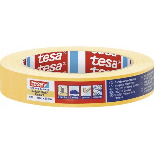 Tesa Tesa Masking Tape 50m x 10mm Stand.Prec. yellow 04344