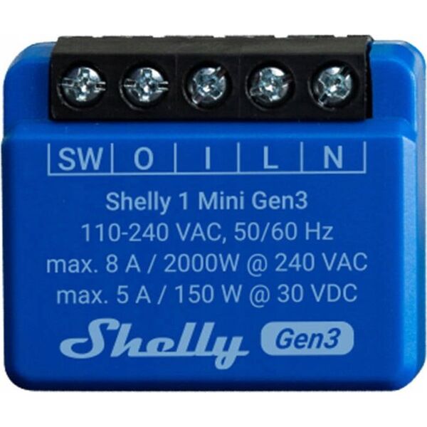Shelly Shelly 1 Mini Gen3, relay (blue)