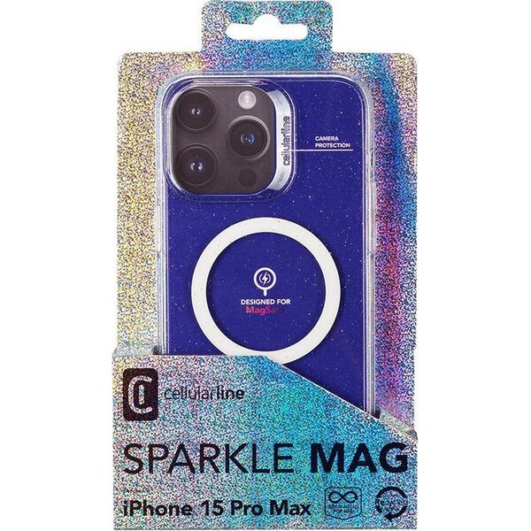 Cellular Line Cellularline Sparkle Mag - Etui iPhone 15 Pro Max MagSafe (przezroczysty)