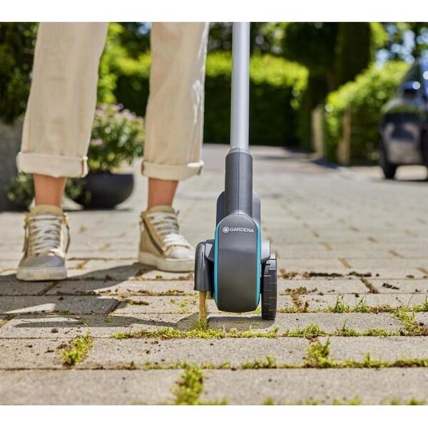 Gardena GARDENA EasyWeed 1800/18V P4A cordless joint brush, weed remover (grey/turquoise, Li-Ion battery 2.0Ah P4A, POWER FOR ALL ALLIANCE)