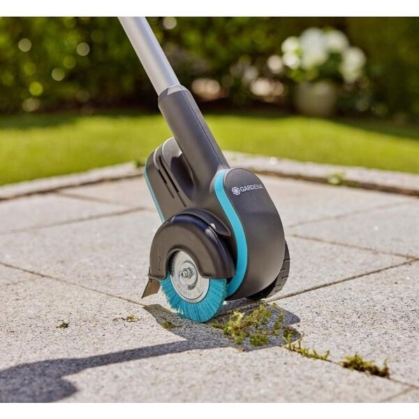 Gardena GARDENA EasyWeed 1800/18V P4A cordless joint brush, weed remover (grey/turquoise, Li-Ion battery 2.0Ah P4A, POWER FOR ALL ALLIANCE)