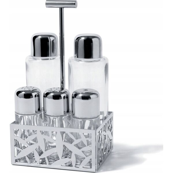Alessi Alessi Cactus Condiment Set - oil,vinegar,S+P,spices MSA16