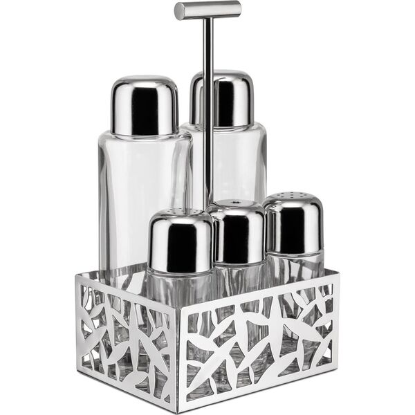 Alessi Alessi Cactus Condiment Set - oil,vinegar,S+P,spices MSA16