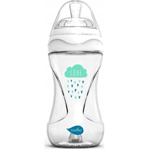 Nuvita Nuvita, Butelka szklana antykolkowa biała, 240ml