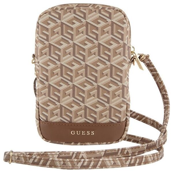 Guess Guess Zip GCube Bottom Stripe - Torebka na telefon (brązowy)