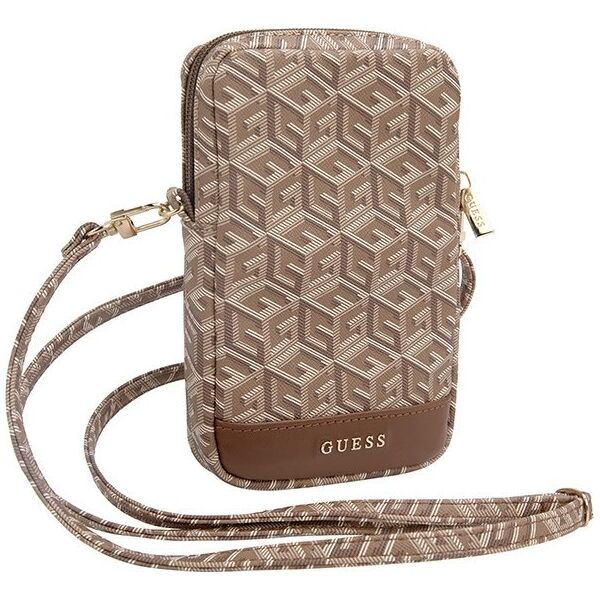 Guess Guess Zip GCube Bottom Stripe - Torebka na telefon (brązowy)