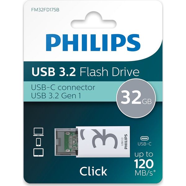 Pendrive Philips Philips USB 3.2             32GB Click Series Gen 1 USB-C