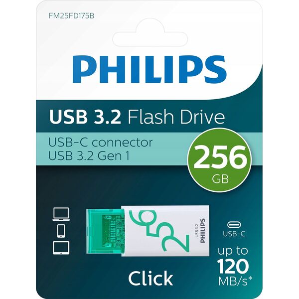 Pendrive Philips Philips USB 3.2            256GB Click Series Gen 1 USB-C