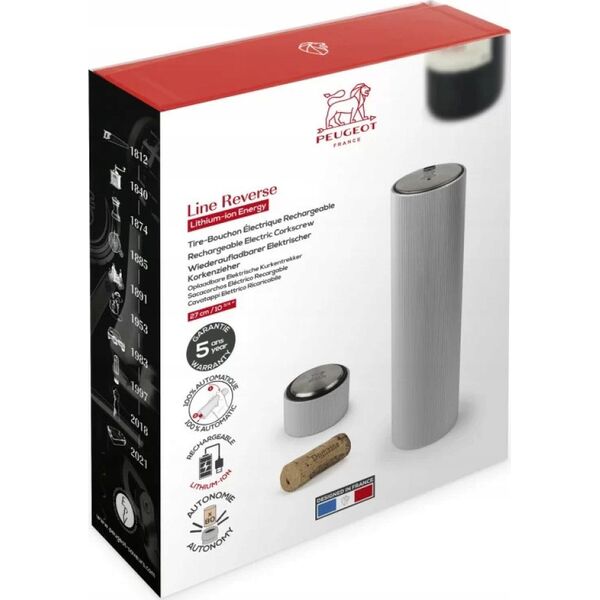 Peugeot Peugeot Line Reverse silver electric corkscrew 21 cm