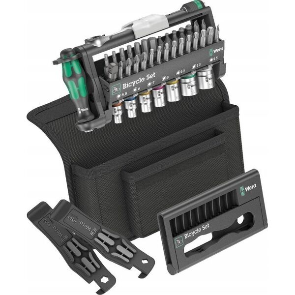 Zestaw narzędzi Wera Wera Bicycle Set 3 A, 40-piece, tool set (black/green, including reversible bit ratchet, 1/4)