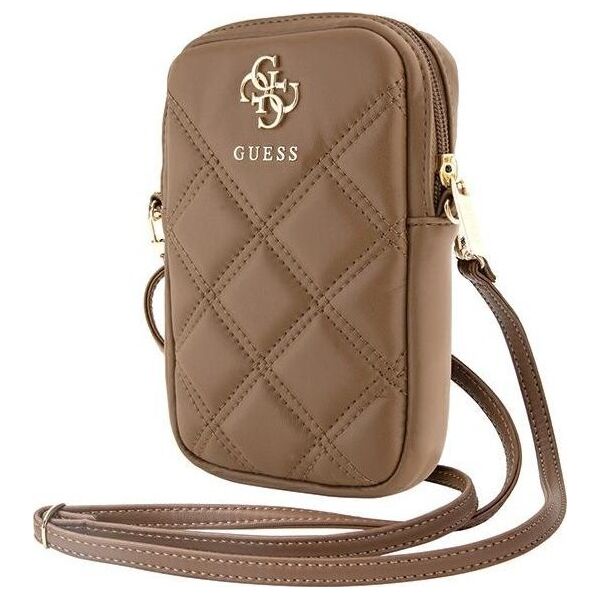 Guess Guess Zip Quilted 4G - Torebka na telefon (brązowy)