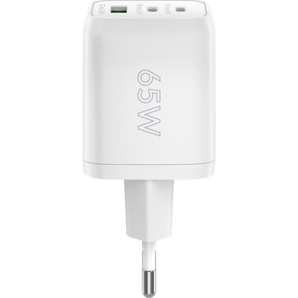 Ładowarka Goobay goobay USB-C fast charger Nano, PD, GaN, 65 watts (white, 1x USB-A, 2x USB-C PD, Charge 3.0)