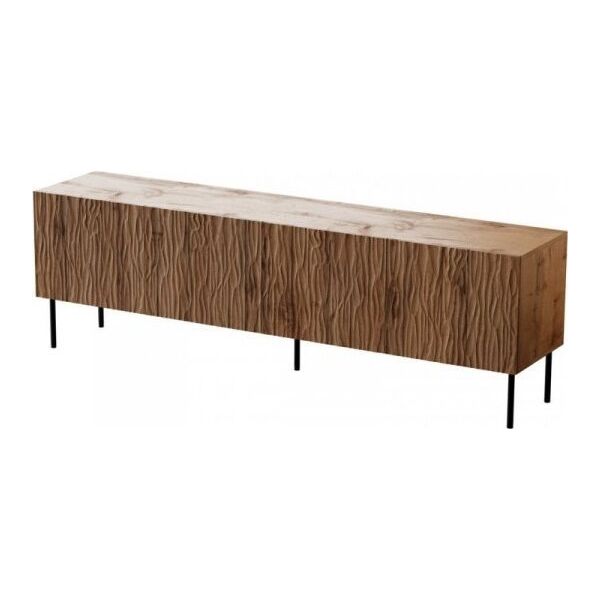 Cama Meble Szafka RTV JUNGLE 190x40,5x59,5 dąb wotan + czarne nóżki