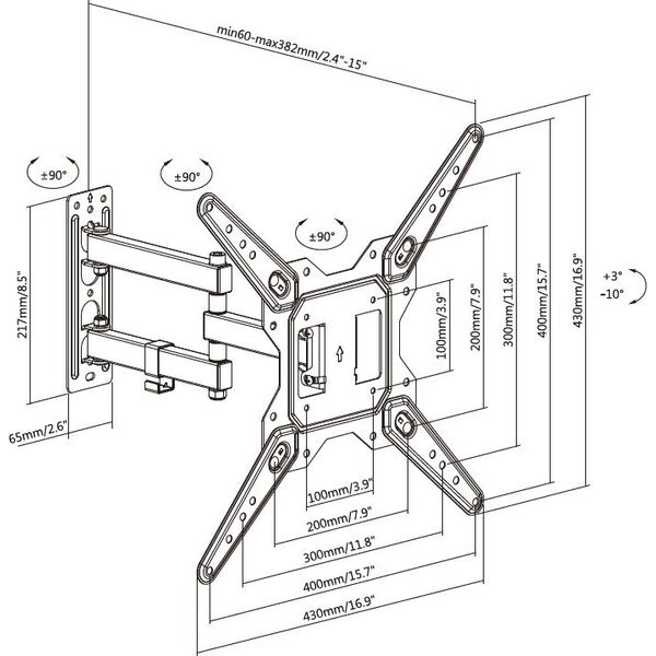 Vision Uchwyt ścienny na monitor 37" - 60" (VFM-WA4X4/3)
