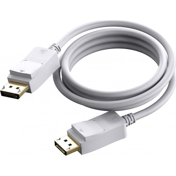 Kabel Vision VISION Professional installationstaugliches DisplayPort-Kabel - 30 JAHRE GARANTIE - Version 1.2 4K - Gold-Steckverbinder - unterstutzt 1 Mbit/s bidirektionales AUX-Kanal und Hotplug - DP (M) zu DP (M) - Aussendurchmesser 7,3 mm - 28 AWG - 2 m