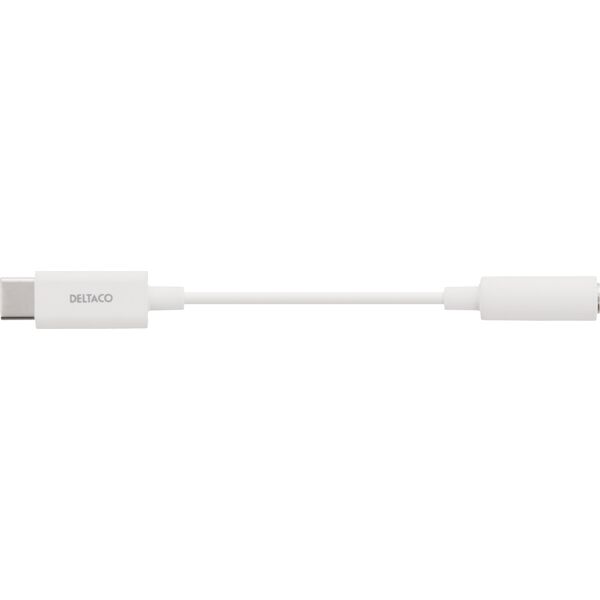 Deltaco DELTACO USB-C į 3,5 mm adapteris, 10 cm, aktyvus, baltas USBC-1145