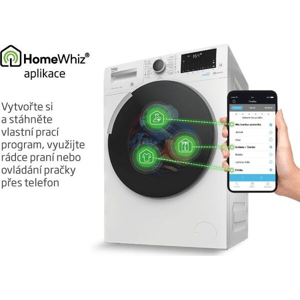 Pralko-suszarka Beko BEKO Skalbimo mašina - Dryer HTV 8716 X0 8kg - 5kg, 1400rpm, Energy class D (old A), Gylis 59 cm, Inverter Motor, HomeWhiz