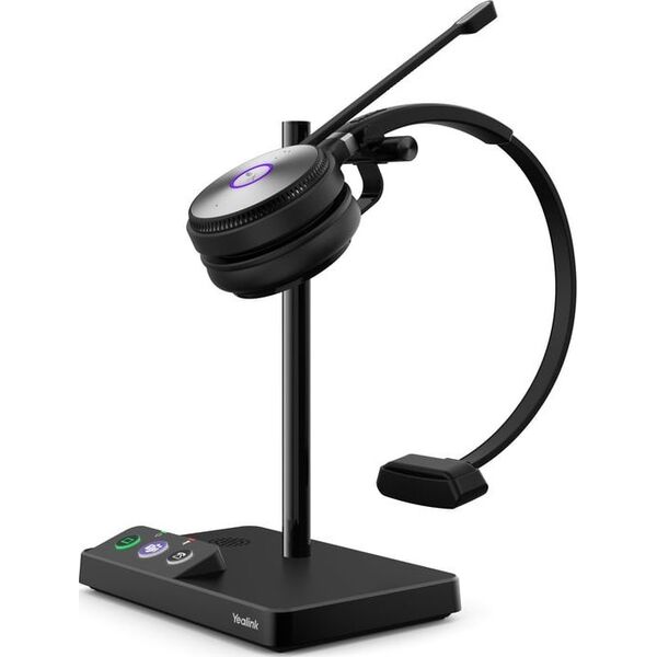 Słuchawki Triton Yealink WH62 Mono UC Osobisty system konferencji audio Bezprzewodowy Opaska na głowę Biuro/centrum telefoniczne Micro-USB Podstawka do ładowania Czarny