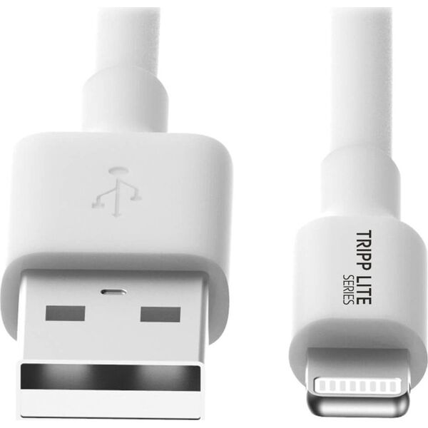 Kabel USB Eaton Eaton Tripp Lite Series USB-A to Lightning Sync/Charge Cable (M/M) - MFi Certified, White, 6 ft. (1.8 m) - Daten-/Netzkabel - USB mannlich zu Lightning mannlich - 1.83 m - weiss