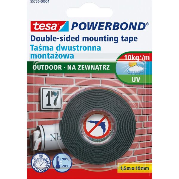 Tesa Taśma montaż.dwustr.pian.na zew.5m:19mm (do 1kg na 10cm) pro