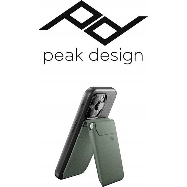 Peak Design Peak Design Mobile Wallet Stand - Magnetyczny Portfel Do Telefonu / Podstawka - Szarozielony