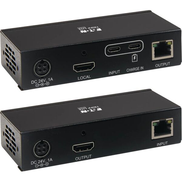 Eaton Eaton Tripp Lite Series USB C to HDMI over Cat6 Extender Kit with KVM Support, 4K 60Hz, 4:4:4, Transmitter/Receiver, USB, PoC, HDCP 2.2, up to 230 ft., TAA, - Erweiterung fur Video/Audio - HDMI, USB-C - uber CAT 6 - bis zu 70 m - TAA-konform - fur